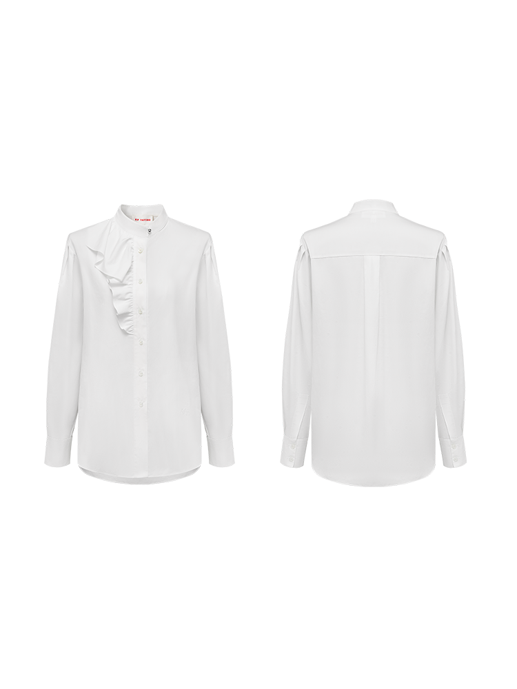 Stand Collar Blouse | White