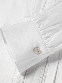 Silk Jacquard Shirt | White