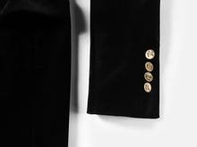 Hip Length Velvet Silk Blazer | Black