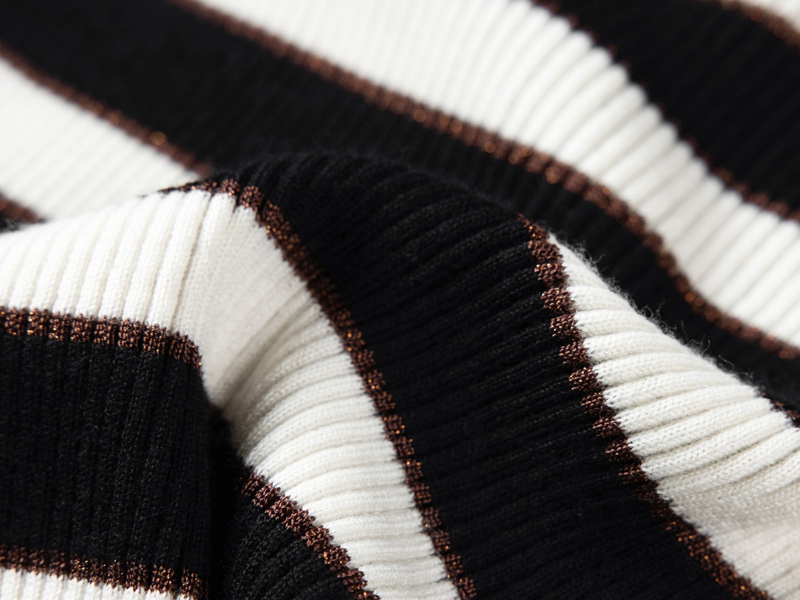 Stripes Wool Knit Top | Black