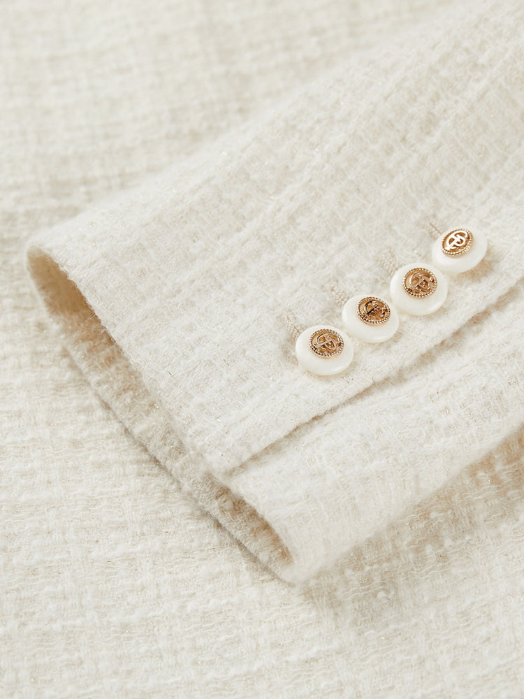 Parisian-Style Wool Jacket | White