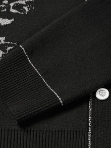 Merino Wool Knit Cardigan | Black