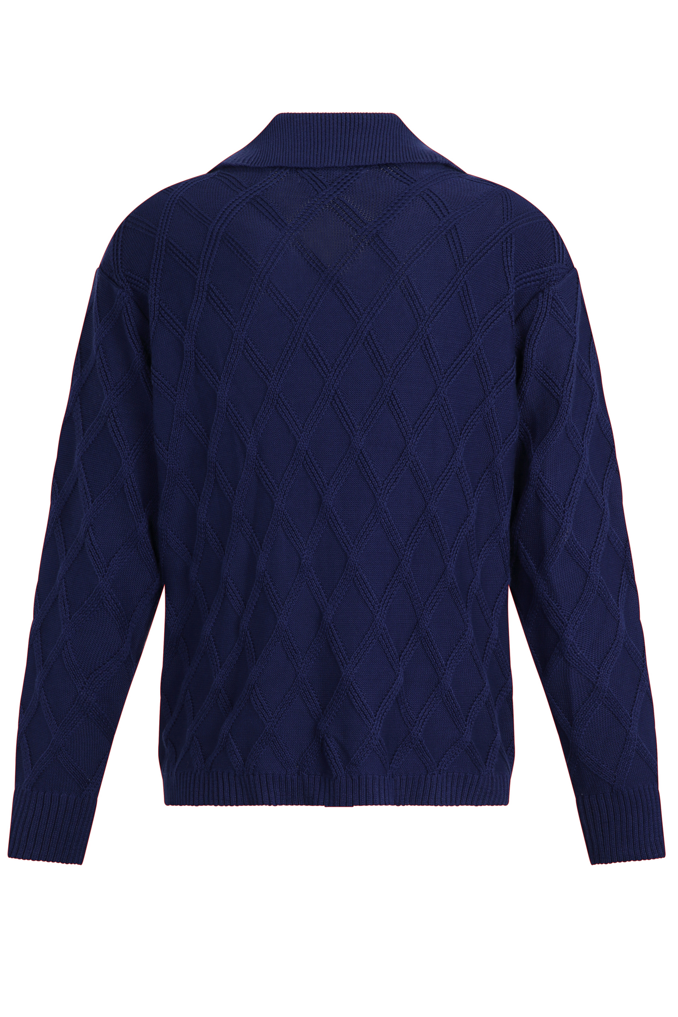 The Diamond Knit Button Down - Navy Reuben Oliver