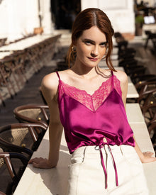 Women | Friday Nights Lace Cami | Fuchsia
