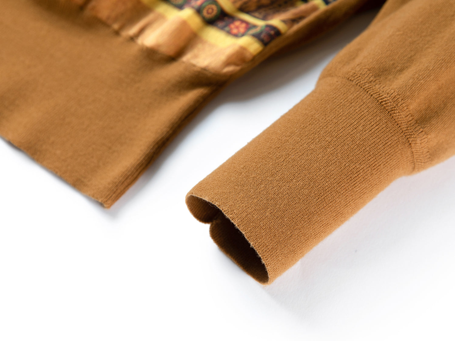 Spliced Printed Knit Top | Camel