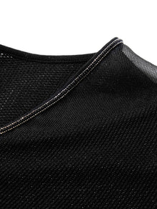 V-neck Loose Knit Sweater | Black