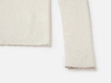 Stand-Up Collar Cashmere Knit Top | White