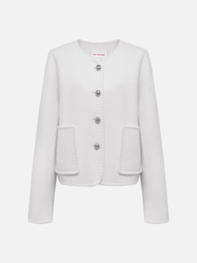 Pure Wool Short Coat | White