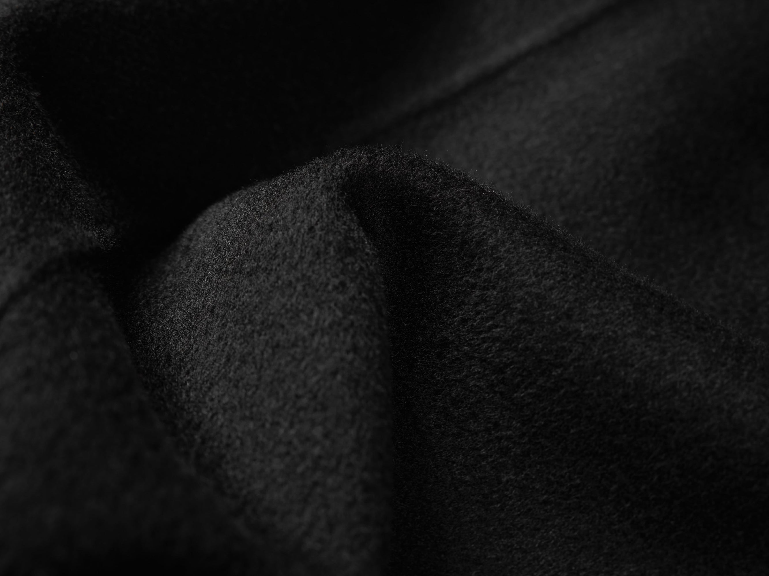 Trimmed Double Woolen Jacket | Black