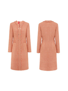 tweed dress | Orange