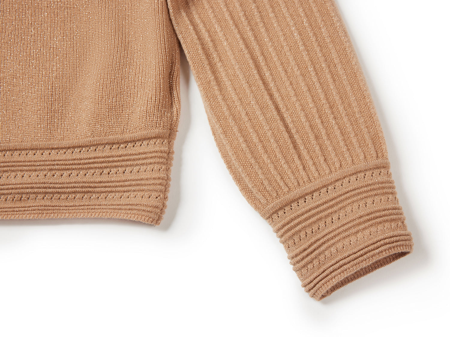 Chimney Collar Cashmere Knit Top | Camel