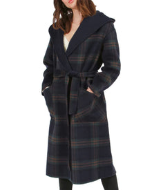 Women | Arcadia Wool Blend Oversided Coat with Hood | French Navy