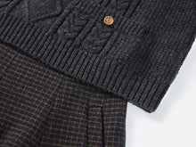 Wool Plaid Skirt | Navy