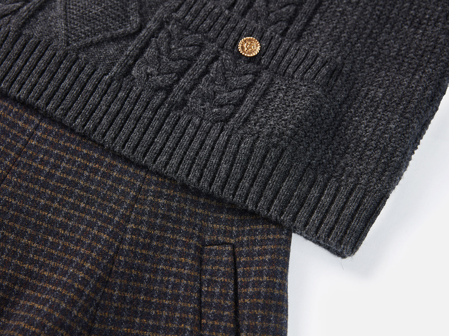 Wool Plaid Skirt | Navy