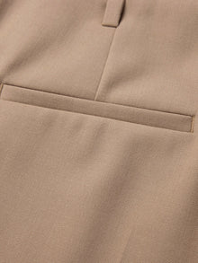 Wool Wide-Leg Office Pants | Khaki