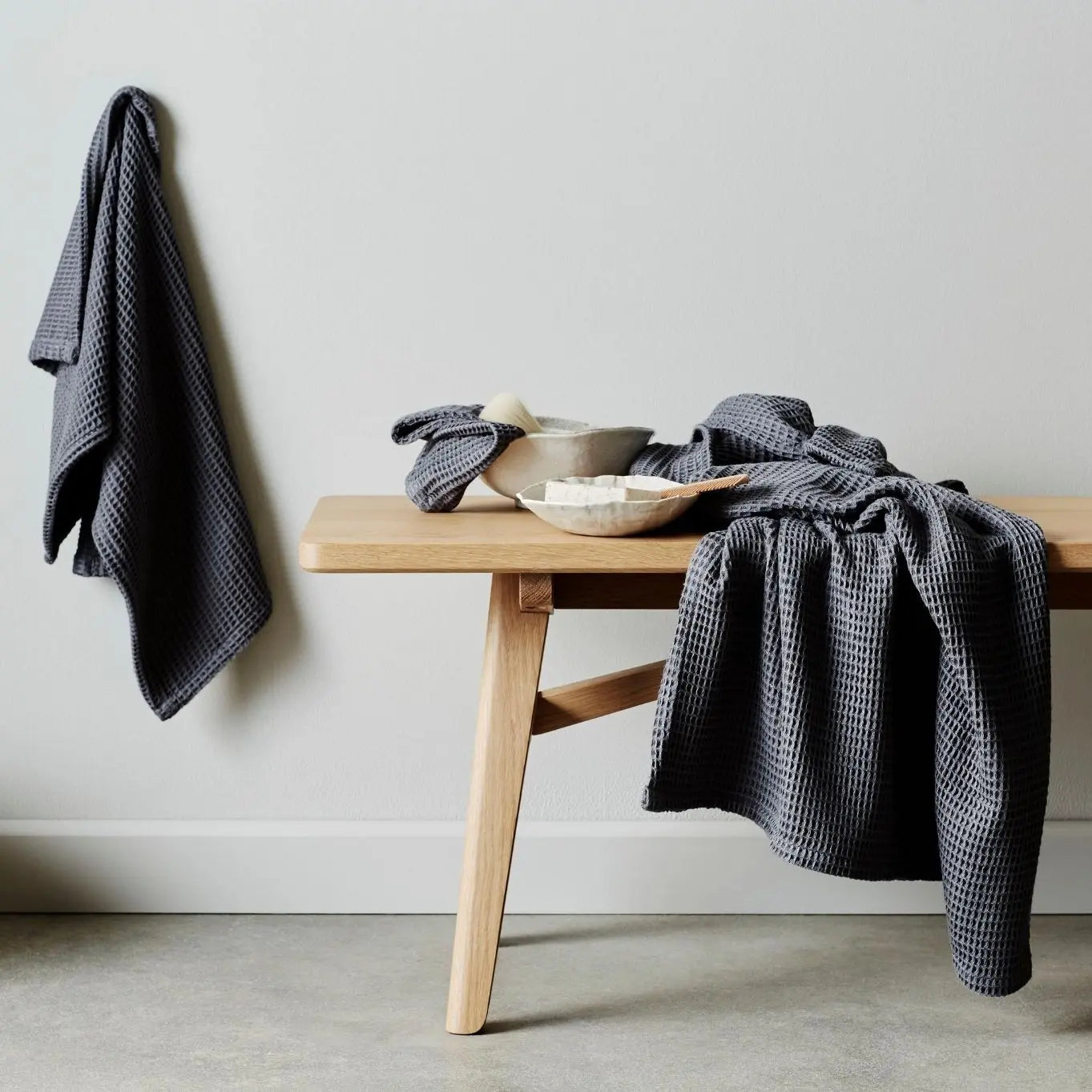 (Set of 2) CleanBamboo® Waffle Towel Set | Slate