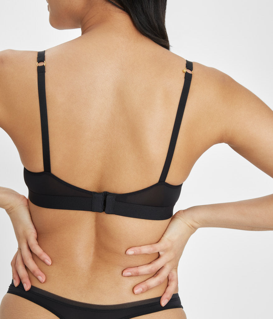The Spacer Balconette Bra | Jet Black