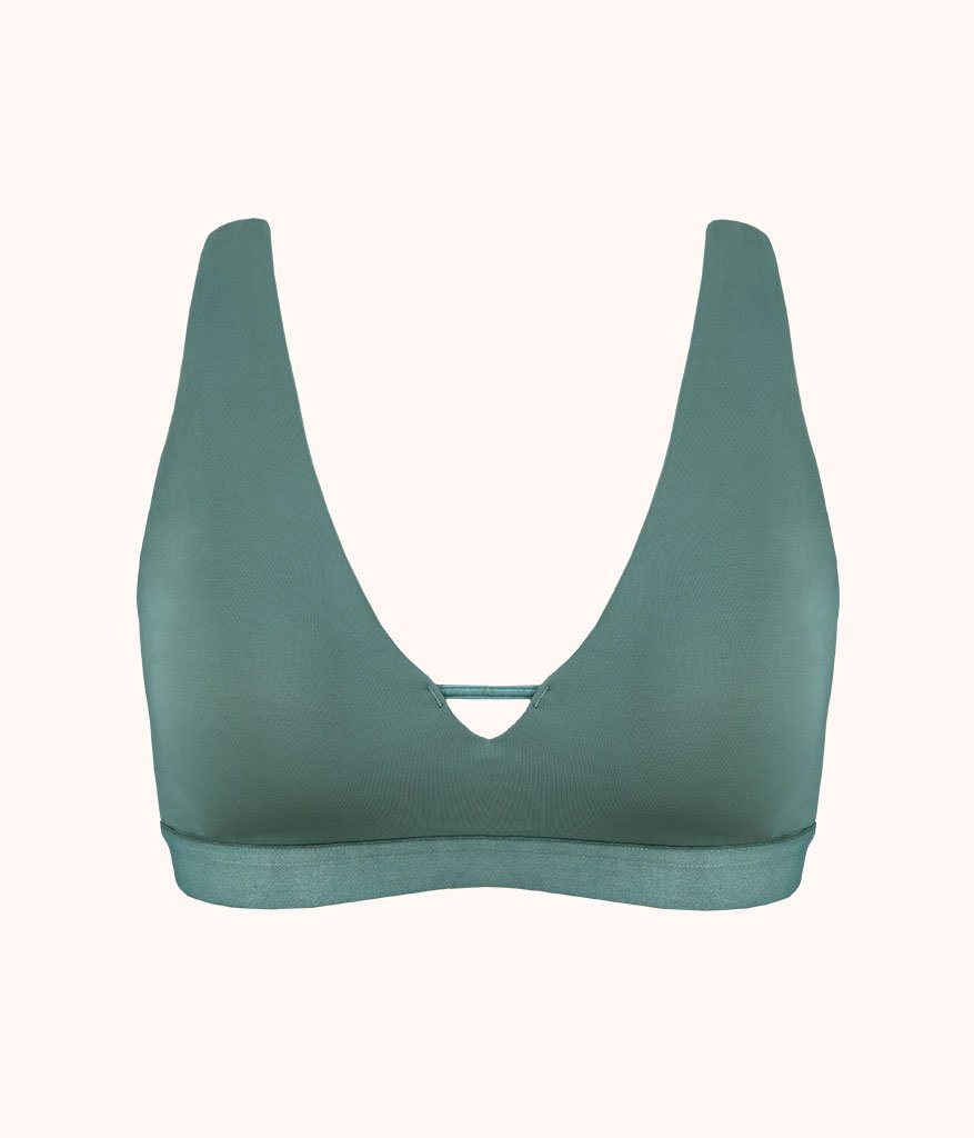 The Eco Deep V Bralette | Harbor Green
