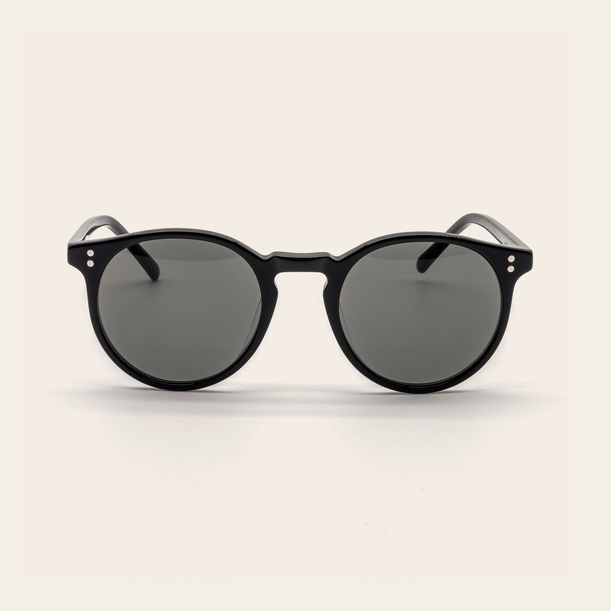 Unisex | Hancock Italian Round Acetate Sunglasses | Black