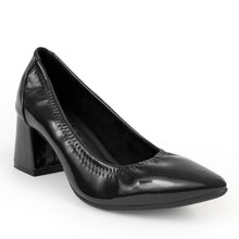 Elisea | Black Crinkle Patent Faux Leather