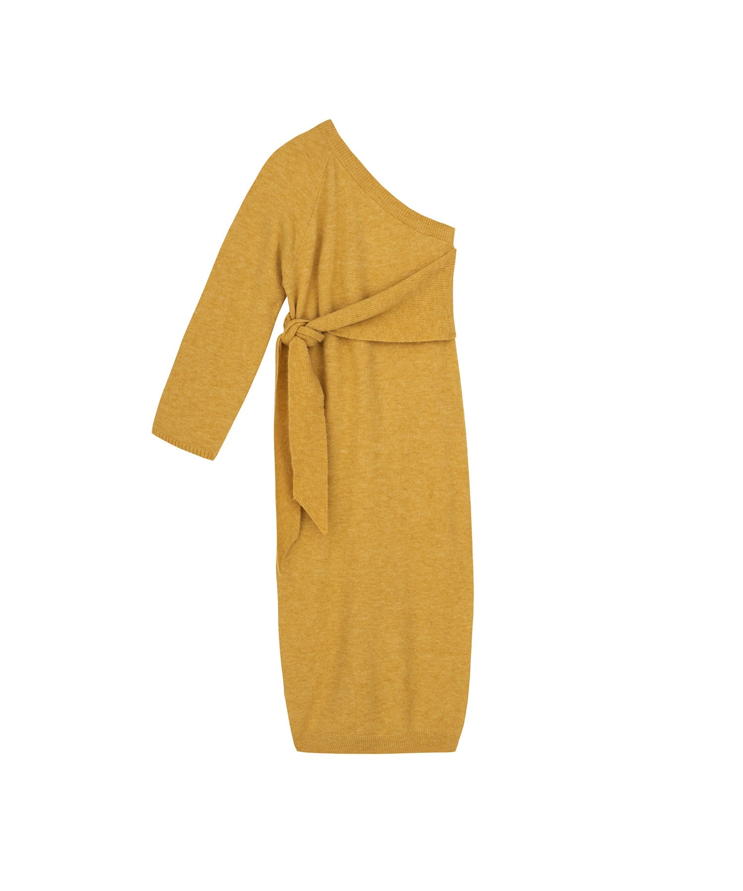 Womens | Cedro One Shoulder Knit Dress | Yellow