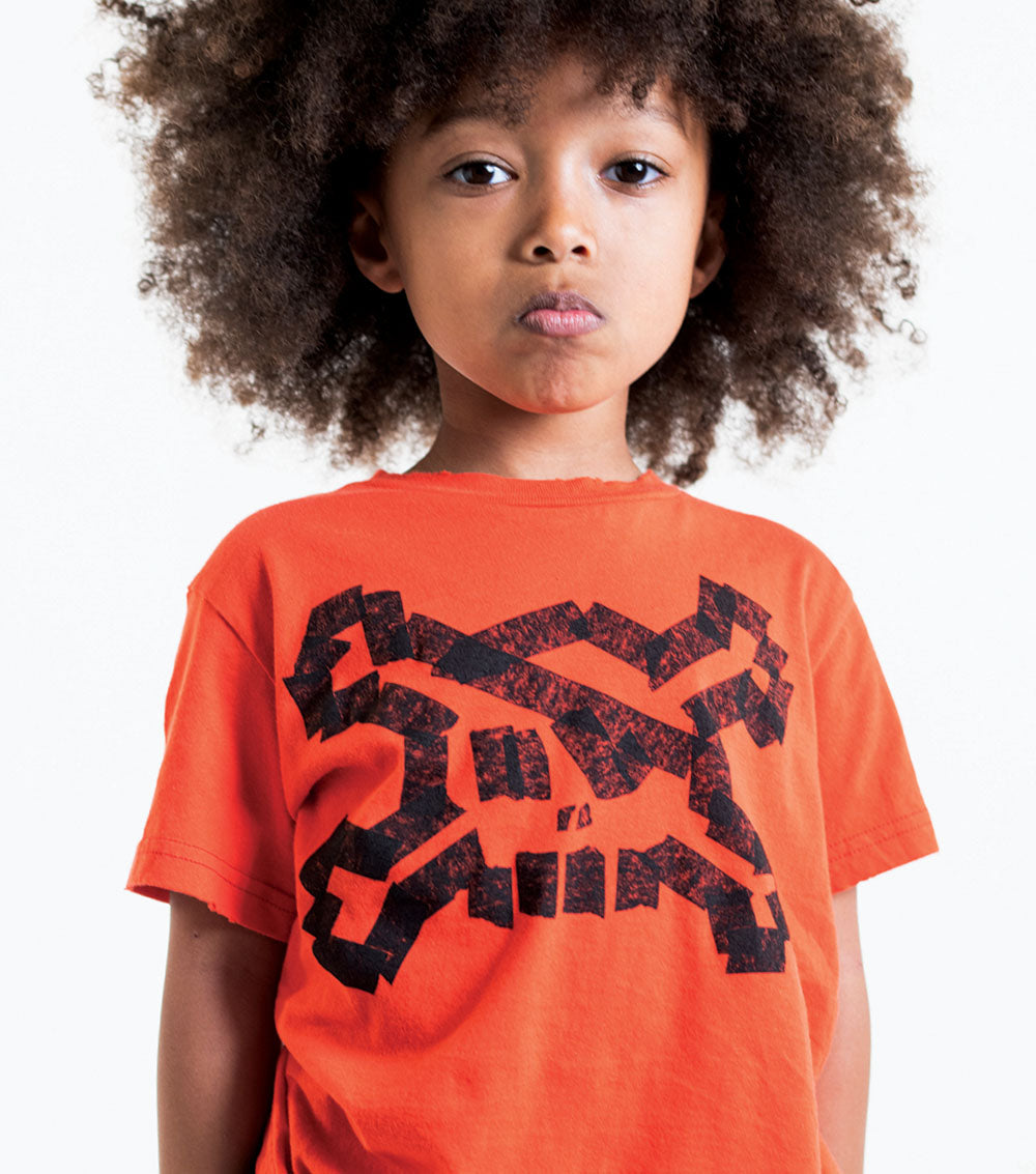 Kid | Masking Tape Skull T-Shirt | Black