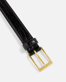 No. 5 Belt | Black-Croc-Gold