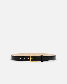 No. 5 Belt | Black-Croc-Gold