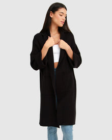 Relaxed fit black women's cardigan