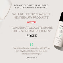 Skincare product with text about dermatologist approval and beauty editor recommendations
