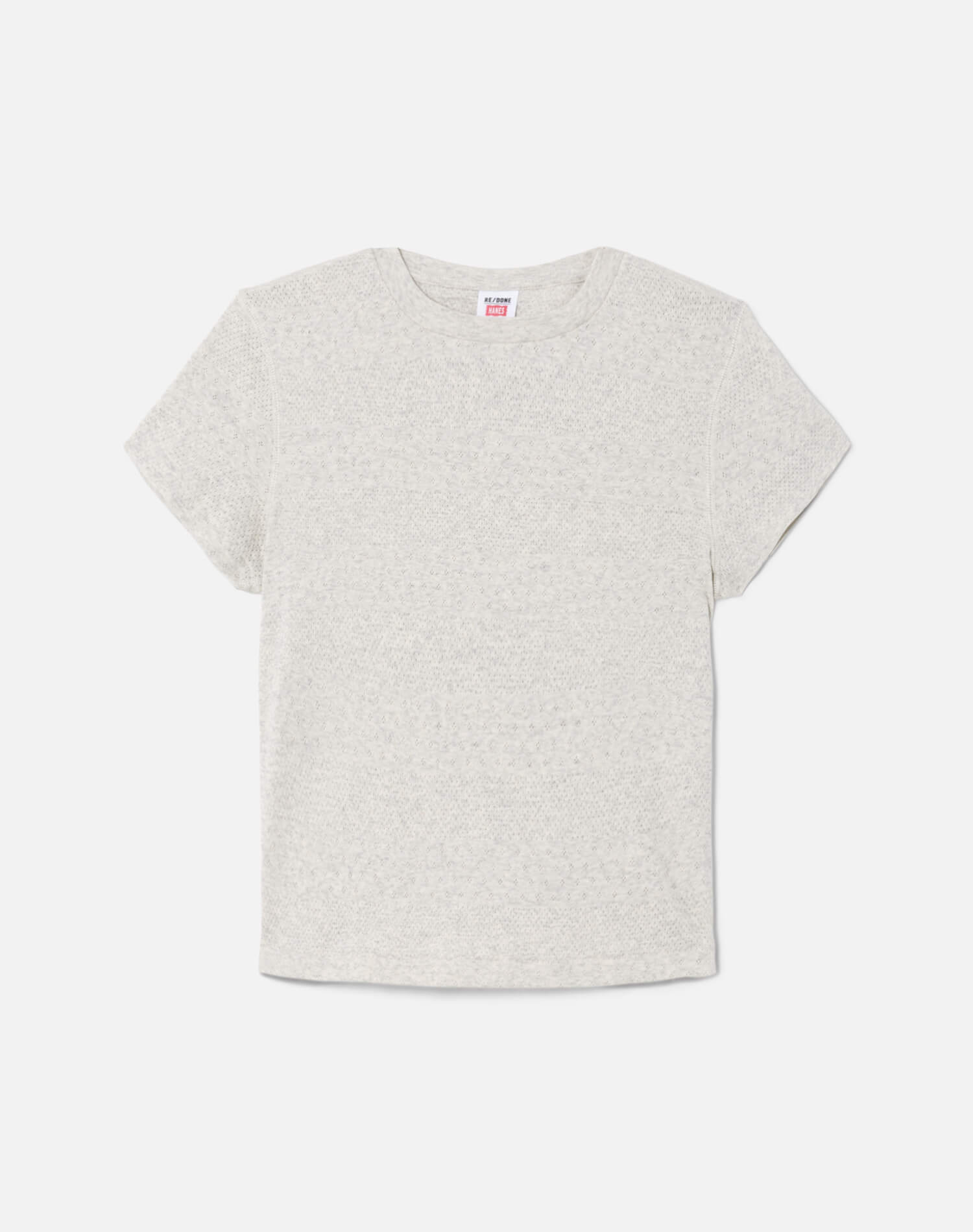 Womens | Hanes Pointelle 90s Baby Tee | Heather Grey