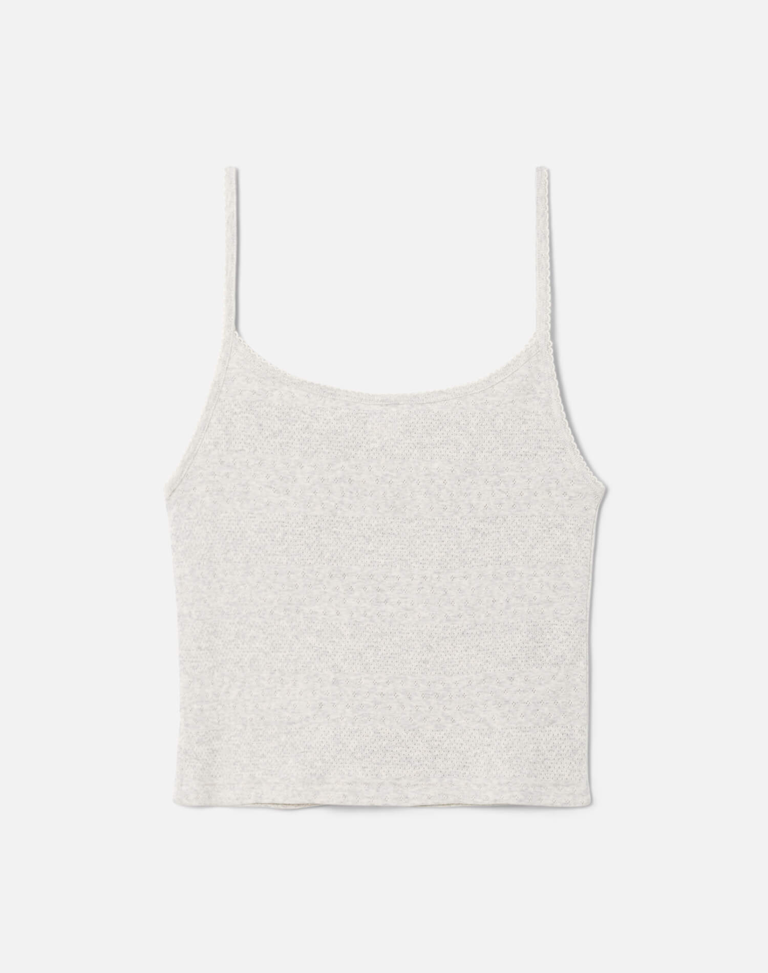 Womens | Hanes Pointelle Jolie Tank | Heather Grey