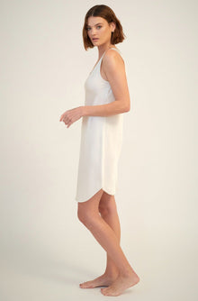 Silk Embroidered Chemise | Creme