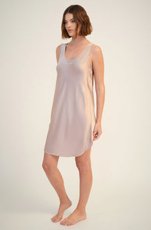 Silk Embroidered Chemise | Pearl