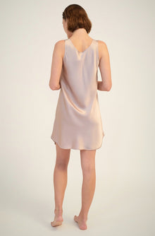 Silk Embroidered Chemise | Pearl