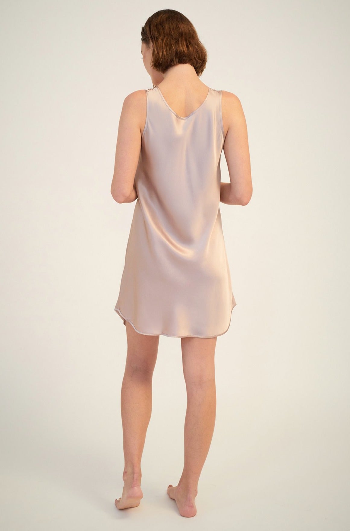 Silk Embroidered Chemise | Pearl