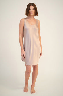 Silk Embroidered Chemise | Pearl