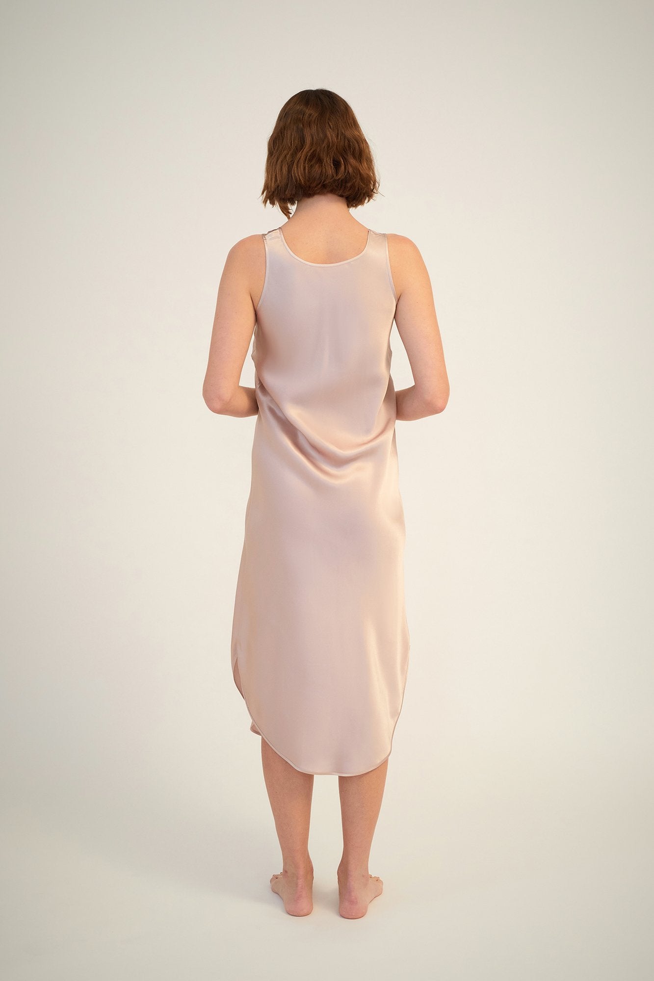 Silk Embroidered Slip | Pearl