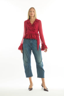 Poet Blouse | Lipstick Red