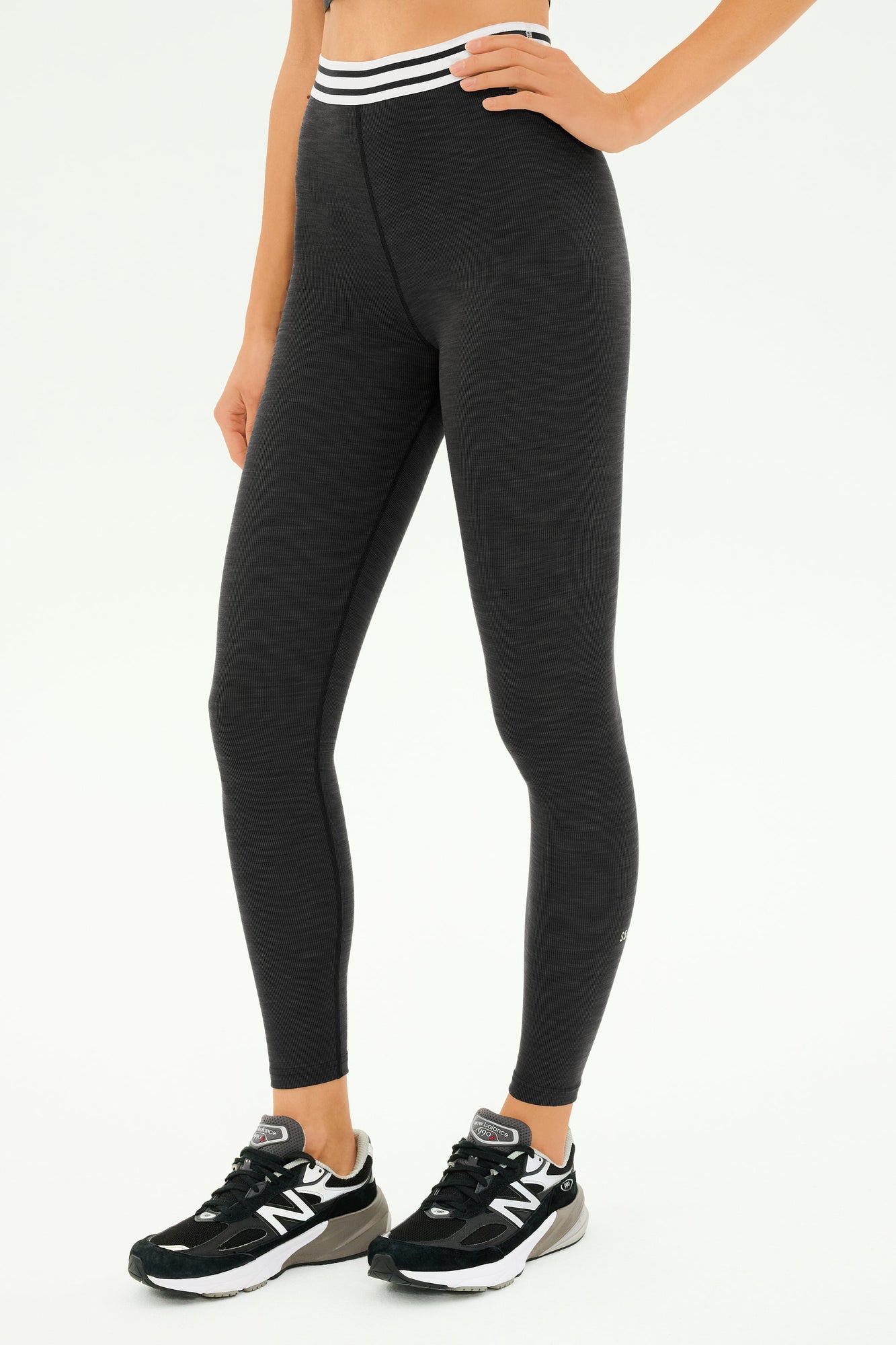 Bailey Active Rib High Waist 7/8 | Heather Graphite