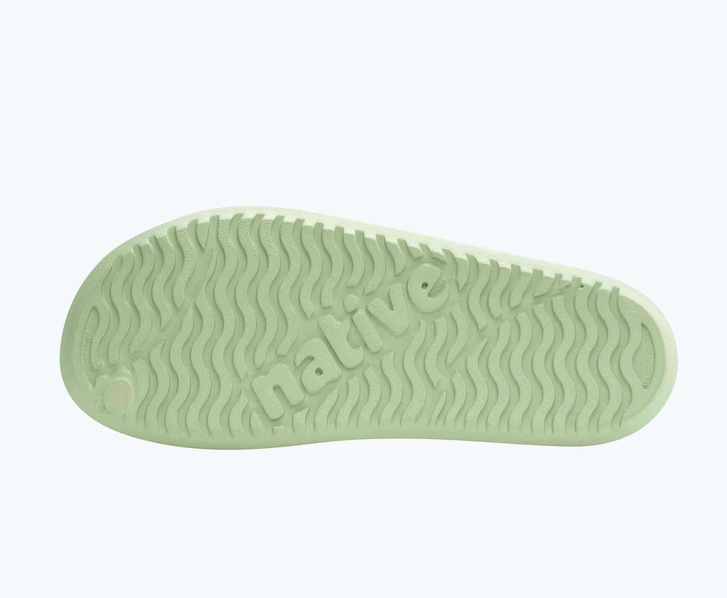 Bottom view of a Native Shoes Spencer Lx | Fig Green/ Bone White Footwear