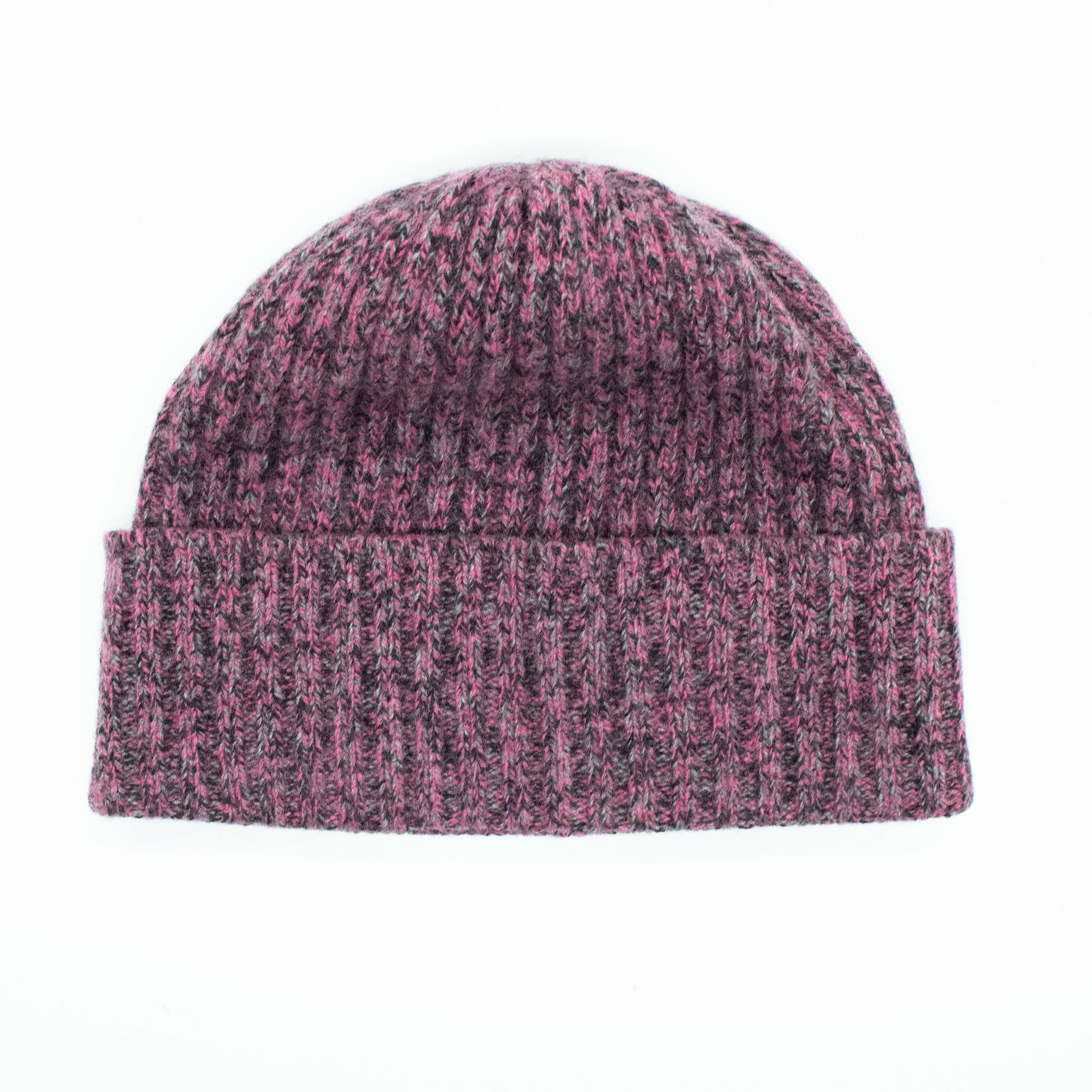 Cashmere Tweeded Ribbed Beanie | Pink