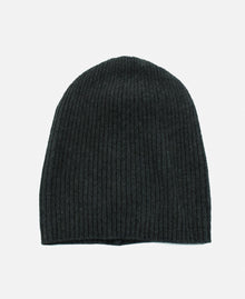 Unisex | Cashmere Slouchy Ribbed Beanie | Black