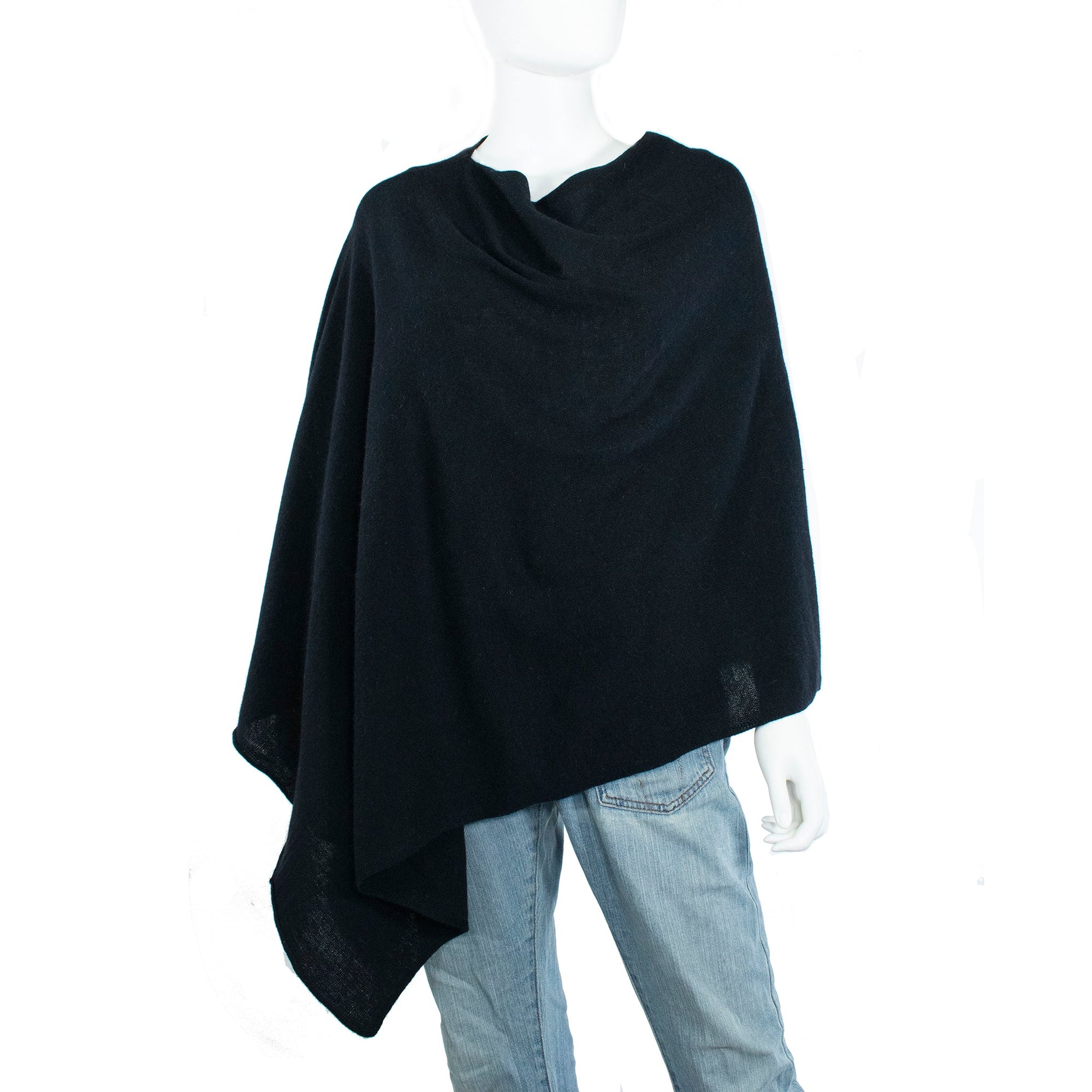 Cowl Neck Poncho | Black