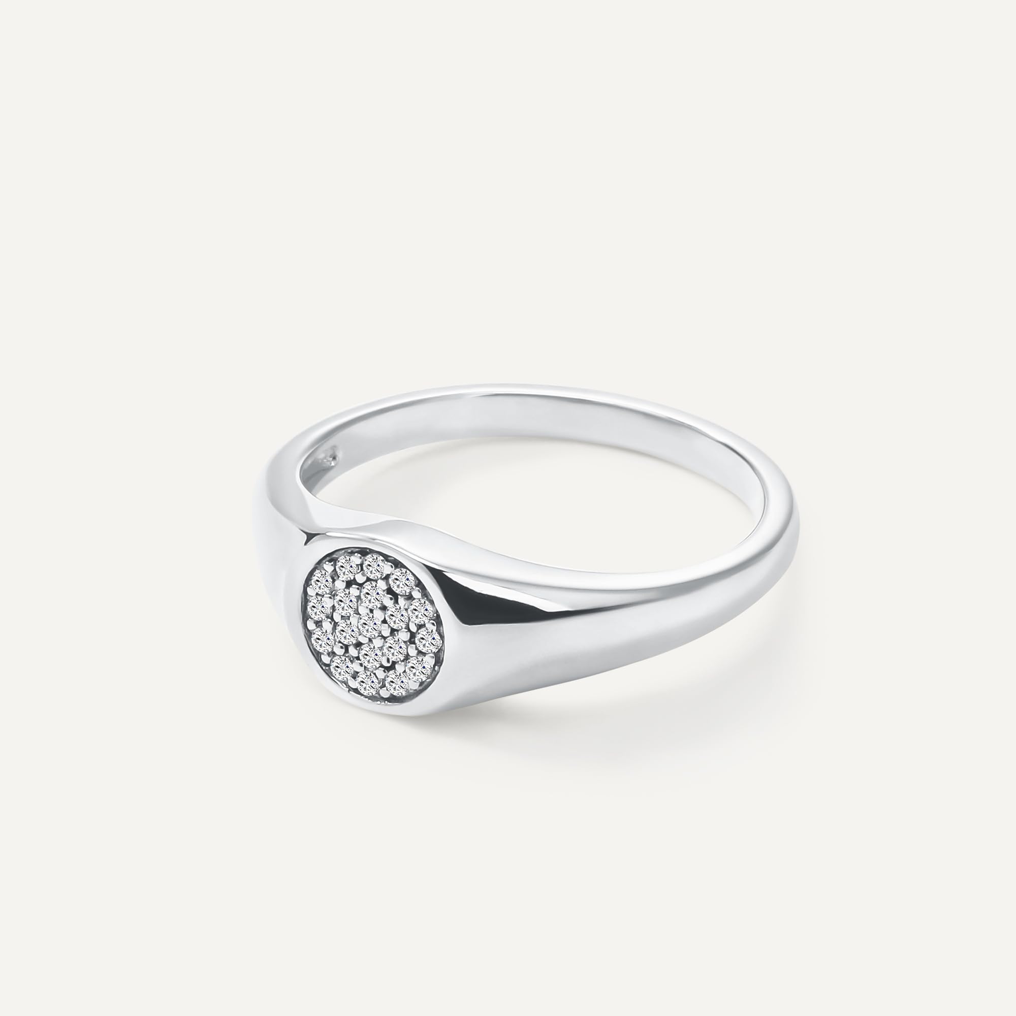 Womens | 0.09 CT Round Cut Lab Grown Accent Diamond | Fashion Band Ring | Sterling Silver | G-SI