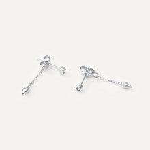 Womens | 0.06 CT Round Cut Lab Grown Accent Diamond | Dangle Drop Stud Earrings | Sterling Silver | G-SI