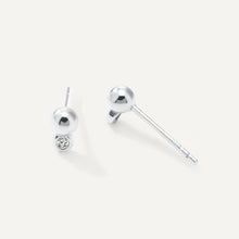 Womens | 0.04 CT Round Cut Lab Grown Accent Diamond | Drop Stud Earrings | Sterling Silver | G-SI