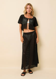 Womens | Shannon Tie Top Baby Eyelet | Noir