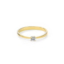 Womens | 0.10 CT Round Cut Lab Grown Diamond | Solitaire Enagegement Ring | 14K Yellow Gold Plated Silver | G-SI