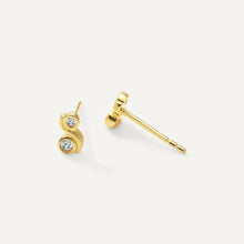 Womens | 0.09 CT Round Cut Lab Grown Accent Diamond | Fashion Stud Earrings - I | 14K Yellow Gold Plated Silver | G-SI